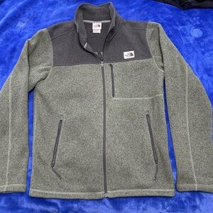 The North Face Green and Gray Full-Zip Jacket